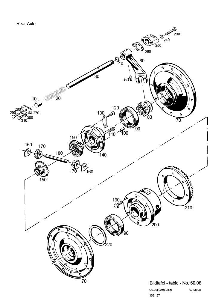 Front and Rear Axle Differential Lock Compression Flange for Holder C992