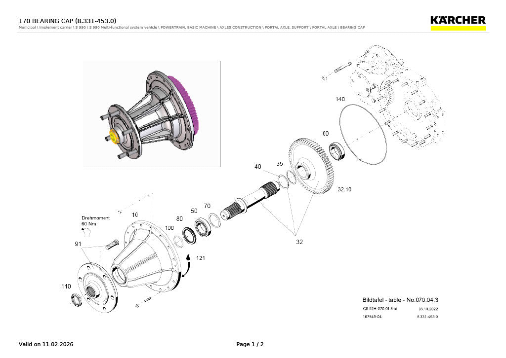 Front and Rear Swing Axle Wheel Flange Assembly for Holder C992